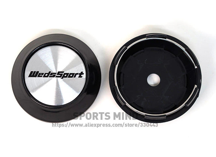 4x68mm wheel center cap, hubcap, rim cap, badge decal, Weds Sport silver TE37