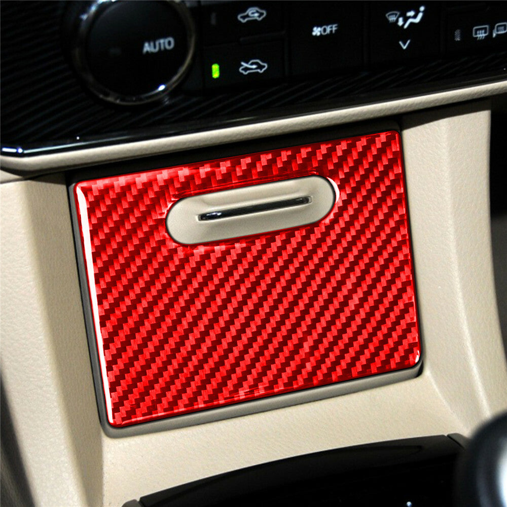 Red Carbon Fiber Inner Cigarette Lighter Panel Trim For T@yota for Corolla 2014-2018