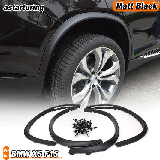 Fit for BMW X5 F15 14-16 4PCS Wheel Arch Wide Fender Flares Cover Trims Black
