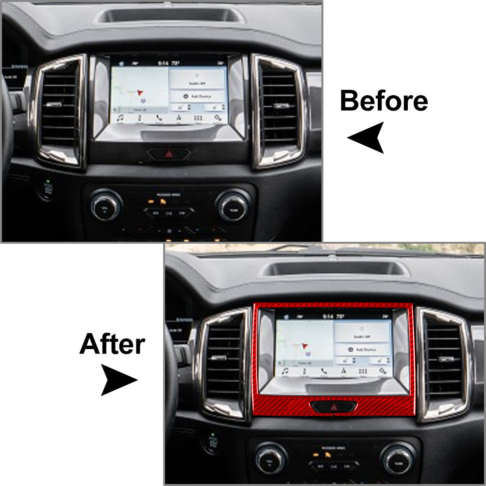 Carbon Fiber for Navigator GPS Panel Cover Trim for Ford Ranger Sport 2015-2022 22
