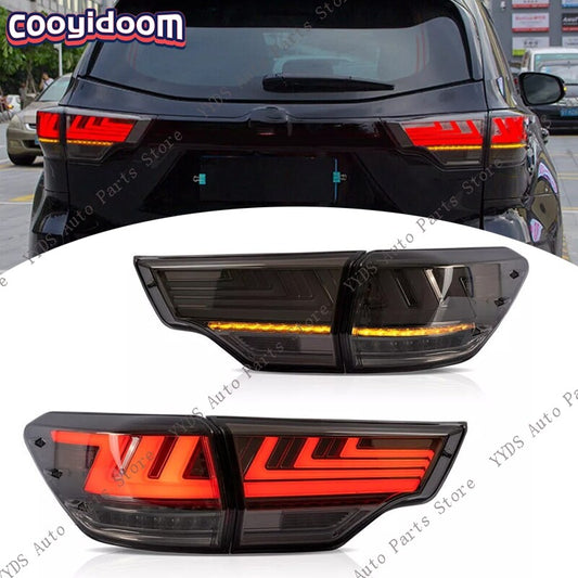 for Toyota Highlander 2014-2019 Smoked Rear Tail Light LED Dynamic Signal Brake