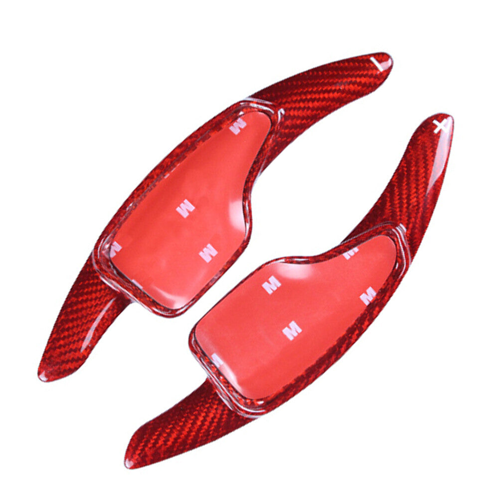 for Chevrolet Camaro 2016-2022 Steering Wheel Shift Paddle Carbon Fiber Red Pair