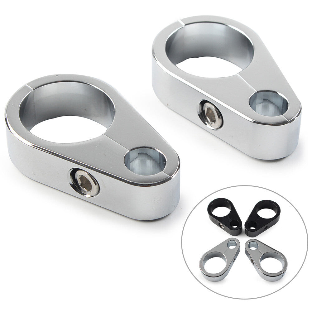 2PCS Motorcycle Brake Clutch Cable Wire Clamp Clip for Harley 1 Handlebar