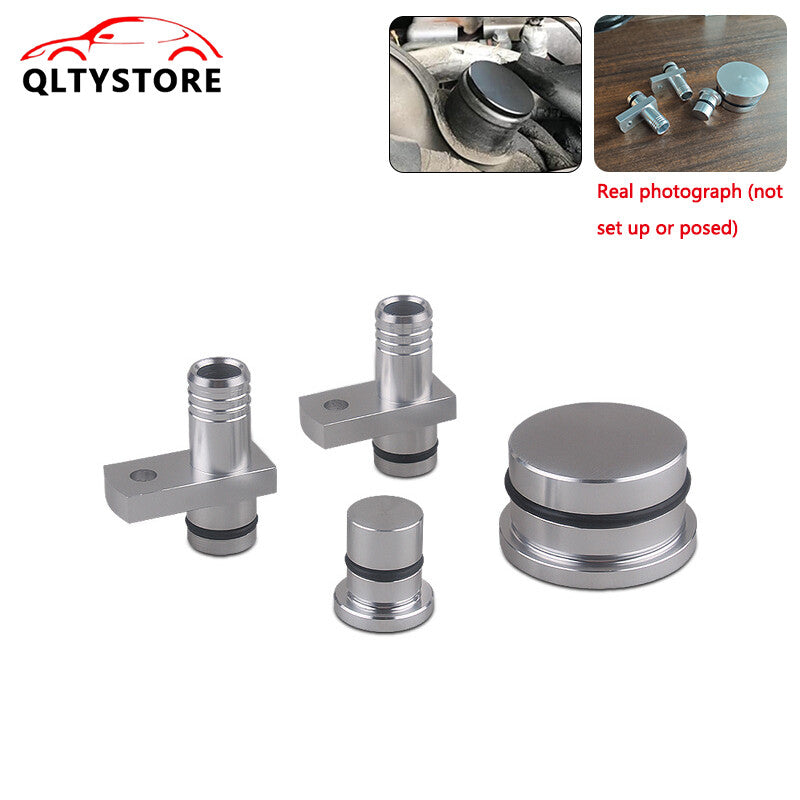 Reroute Resonator Kit Replacement For GM Duramax 6.6L 2004.5-2010 Silver