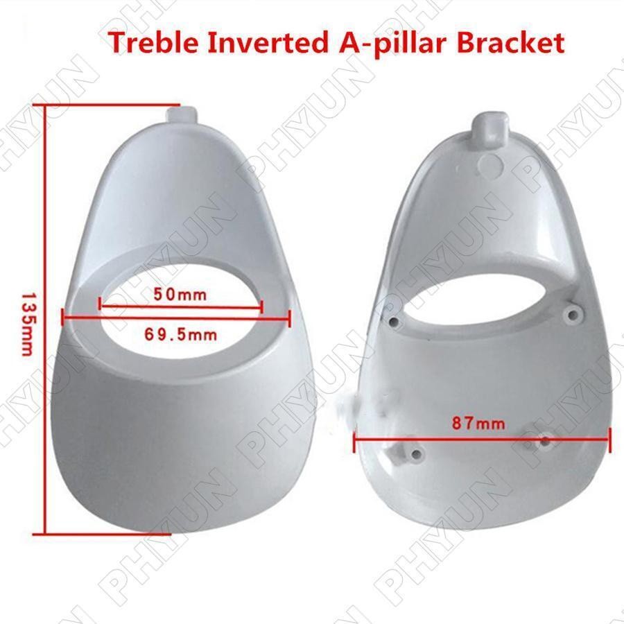 2x 2.5 White Plastic Car Audio A Pillar Tweeter Inverted Mold Two-way Brackets