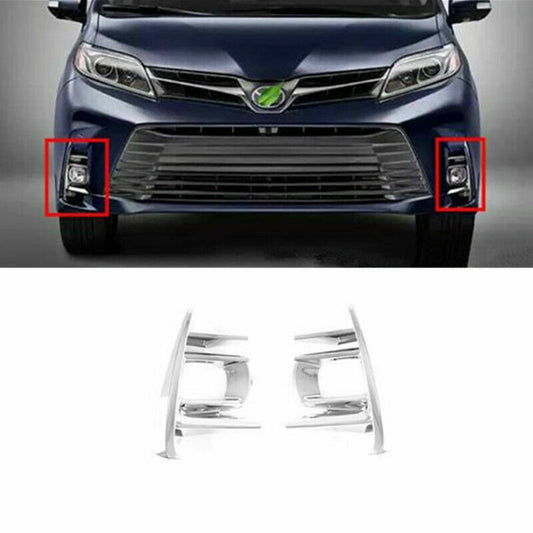 for Toyota for Sienna 2018-2020 Chrome Front bumper Fog Light Lamp Cover decor Trim