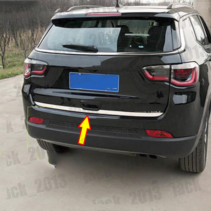 Steel Car REAR TRUNK TAIL GATE DOOR LID COVER TRIM for Jeep Compass 2017-2020