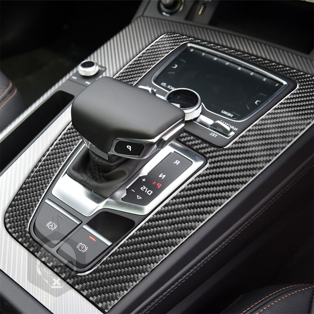 for Audi Q5 Q5L 2018-2023 RHD Central Control Gear Shift Panel Trim Carbon Fiber