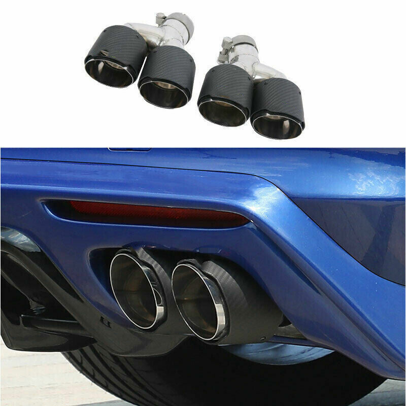 for Cadillac CT5 2019-2020 Carbon Fiber Steel Rear Tail Exhaust Muffler Tip Pipe
