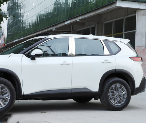 6P Stainless Bright Pillar Posts Window Door Trim Cover For 2021-22 for Nissan Rogue
