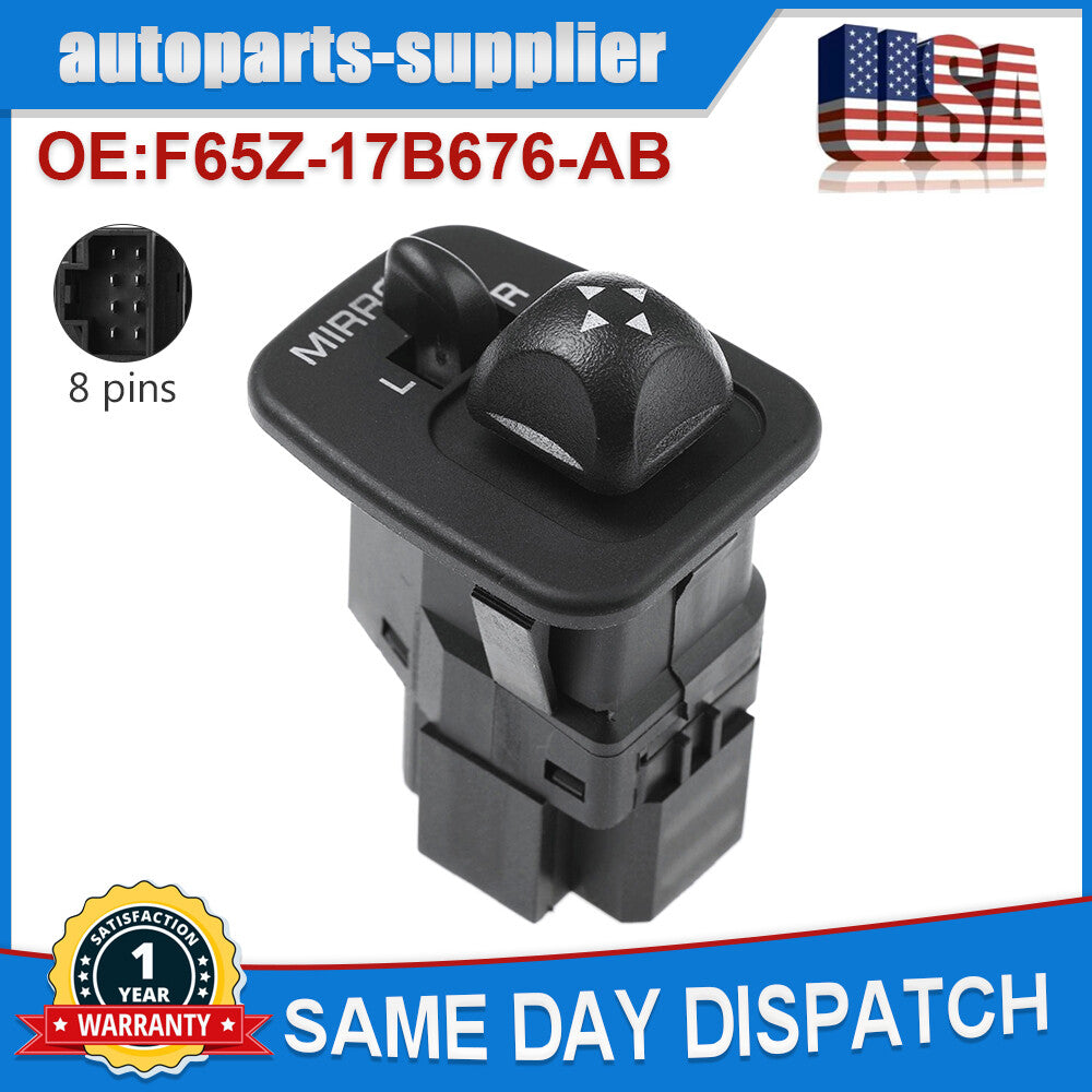 Power mirror switch button, front left, F65Z-17B676-AB, suitable for Ford F150, F250, F350.
