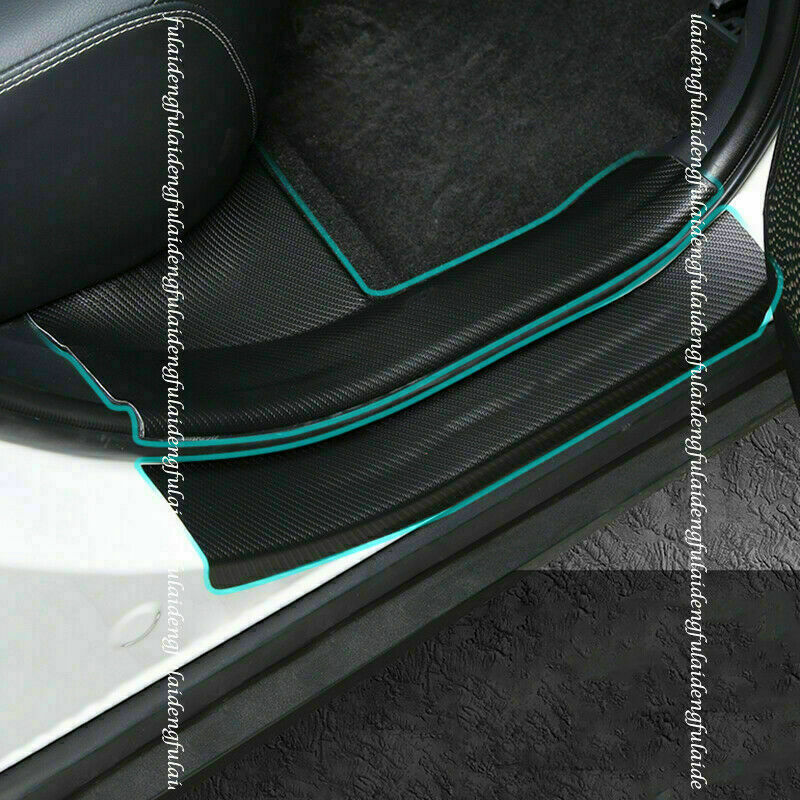 8X for Toyota RAV4 2019-2022 Leather Door Sill Scuff Plate Guard Protector Trim