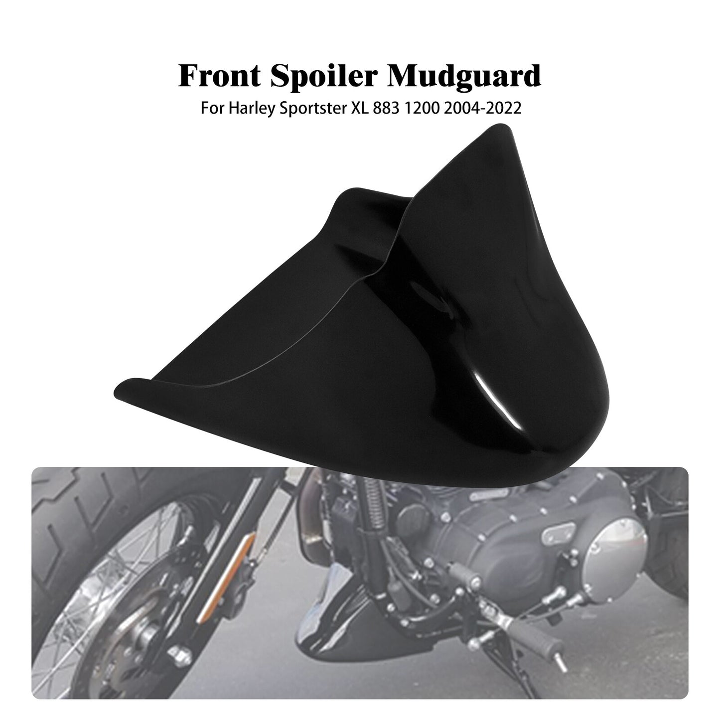 Gloss Black Chin Fairing Front Spoiler for Harley Sportster 48 72 883 1200 04-22
