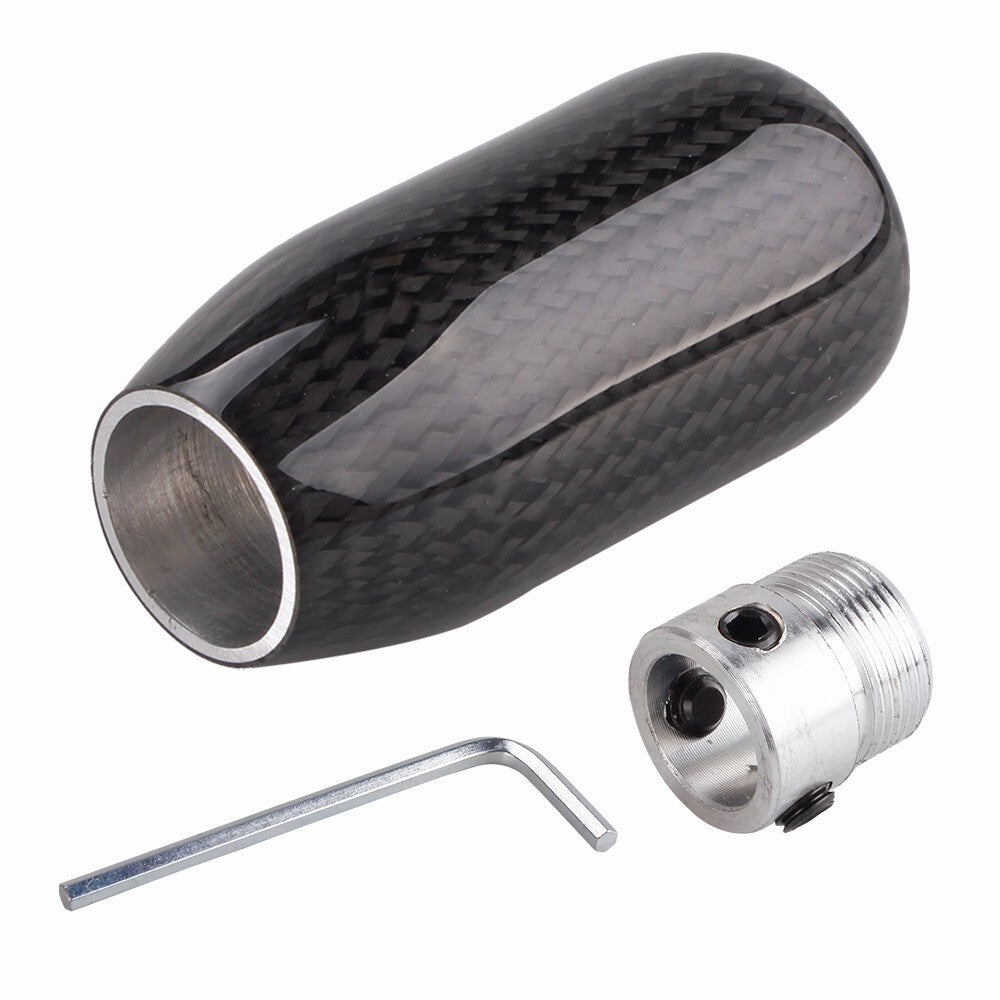 Black Aluminum Carbon Fiber Manual Car Gear Stick Shift Knob Shifter Lever head