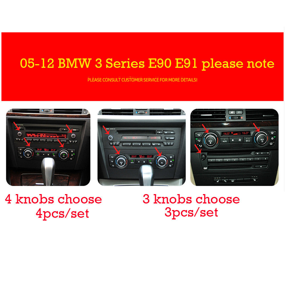4¡ÁRed Alloy Air Condition Switch Knob Ring Trim for BMW 3 Series E90 E92 2007-12