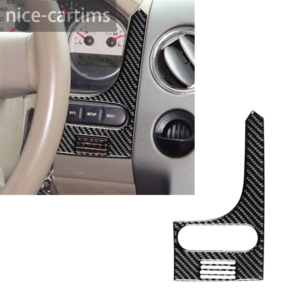 Carbon Fiber Steering Wheel Right Side Panel Trim for Ford F-150 FX4 2004-2008 A