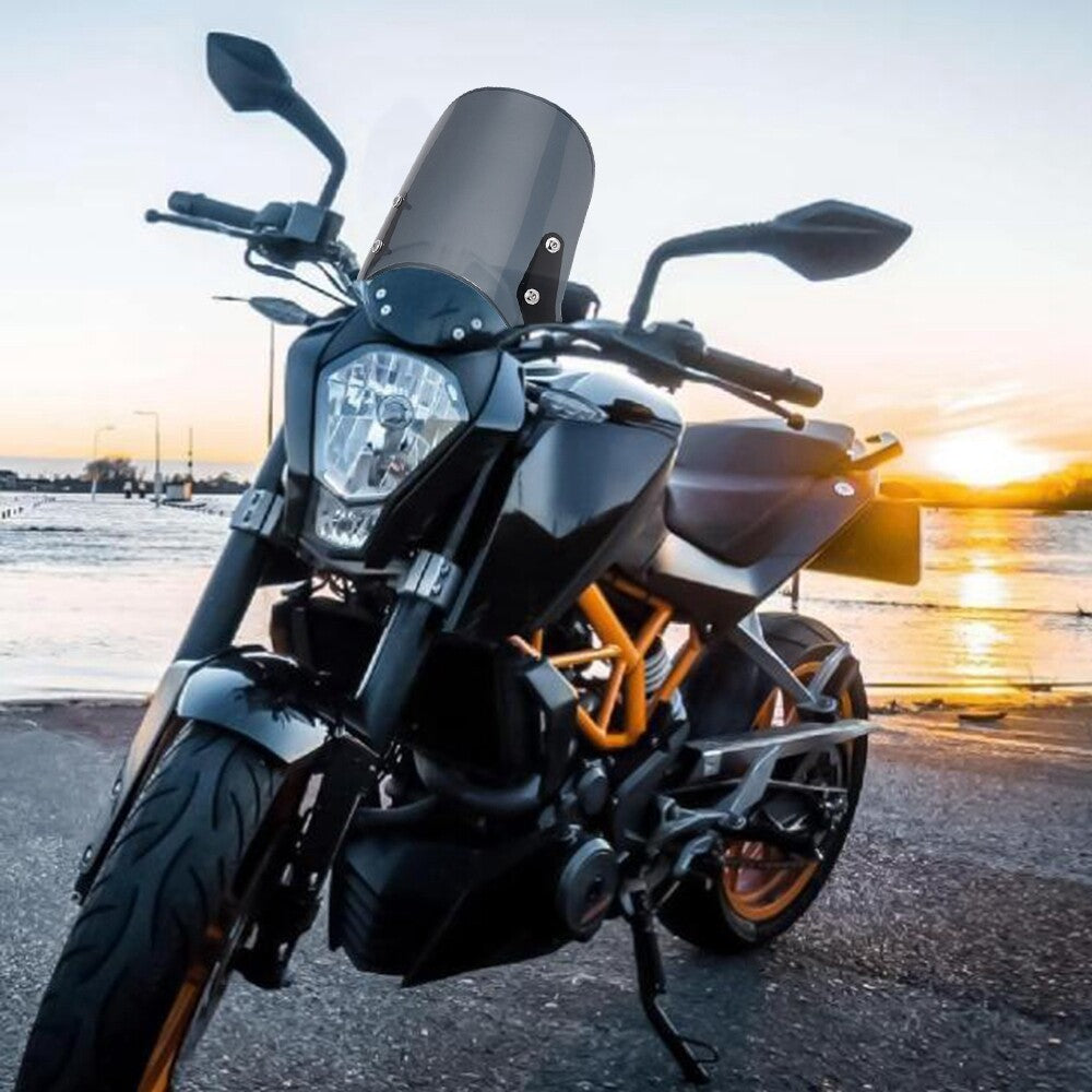 Universal Motorcycle Windshield Extension Airflow Windscreen Wind Deflector Gray