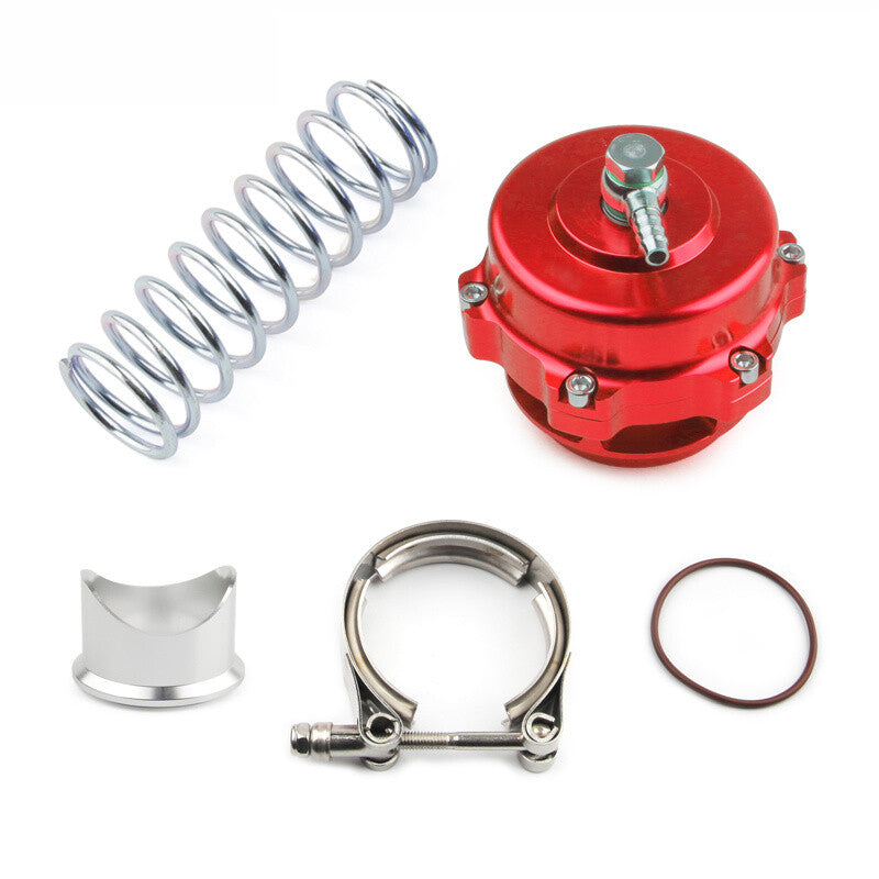 Universal Red 50mm Blow Off Valve BOV with V-band Clamp Aluminum Flange Spring