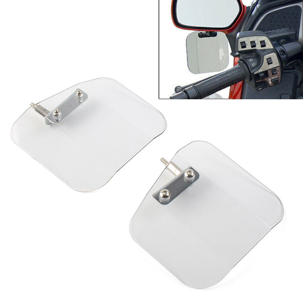 Clear Hand Guard Air Wing Deflector Windshield Mirror Mount for Honda GL1800 F6B