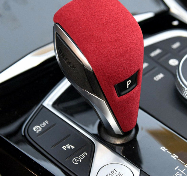 Red Bag suede Central Console Gear Shift Knob Trim for BMW 3 Series G20 19-22