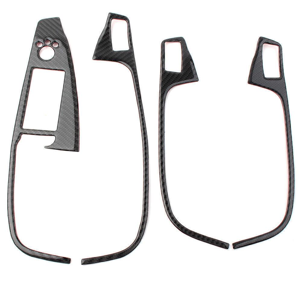 4x Interior Window Switch Button Cover Trim RHD for Audi Q5 2009-17 Carbon Fiber
