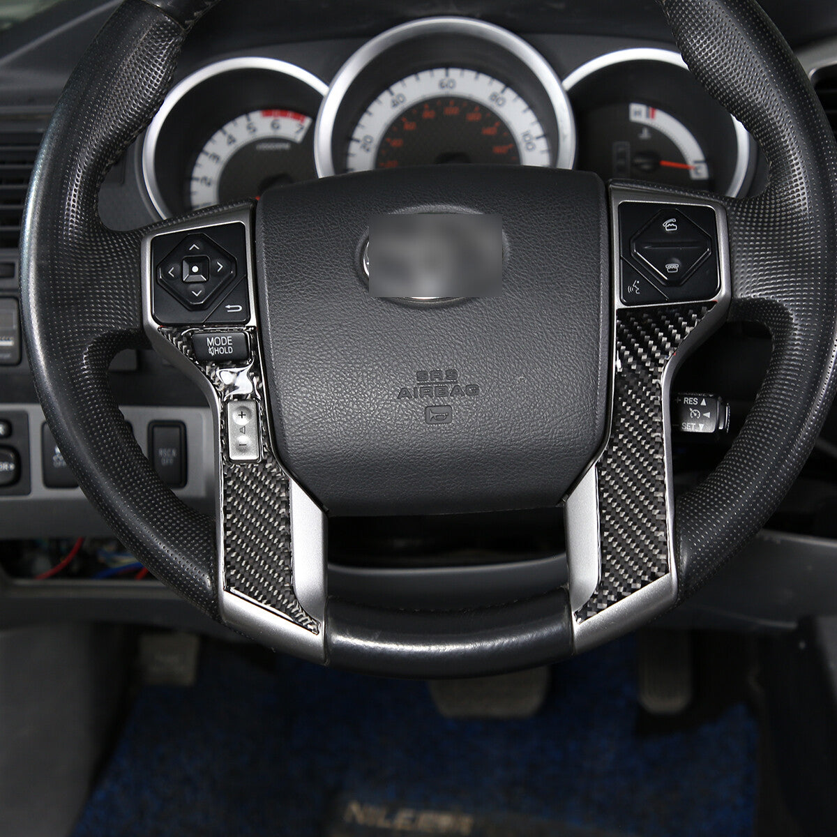 ABS carbon fiber armrest box side panel decorative cover for Toyota Tendera 2022-2023
