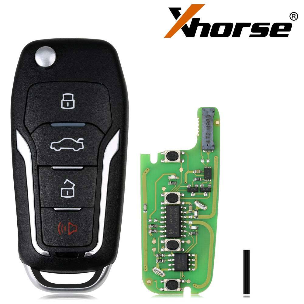 5Pcs XEFO01EN Super Remote Key for Ford Flip Type 4 Buttons +Super Chip