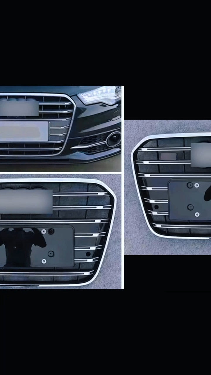 Front Bumper Grille Mesh Grill Fit for Audi A6C7 2012 13 2014 2015 Silver Grille