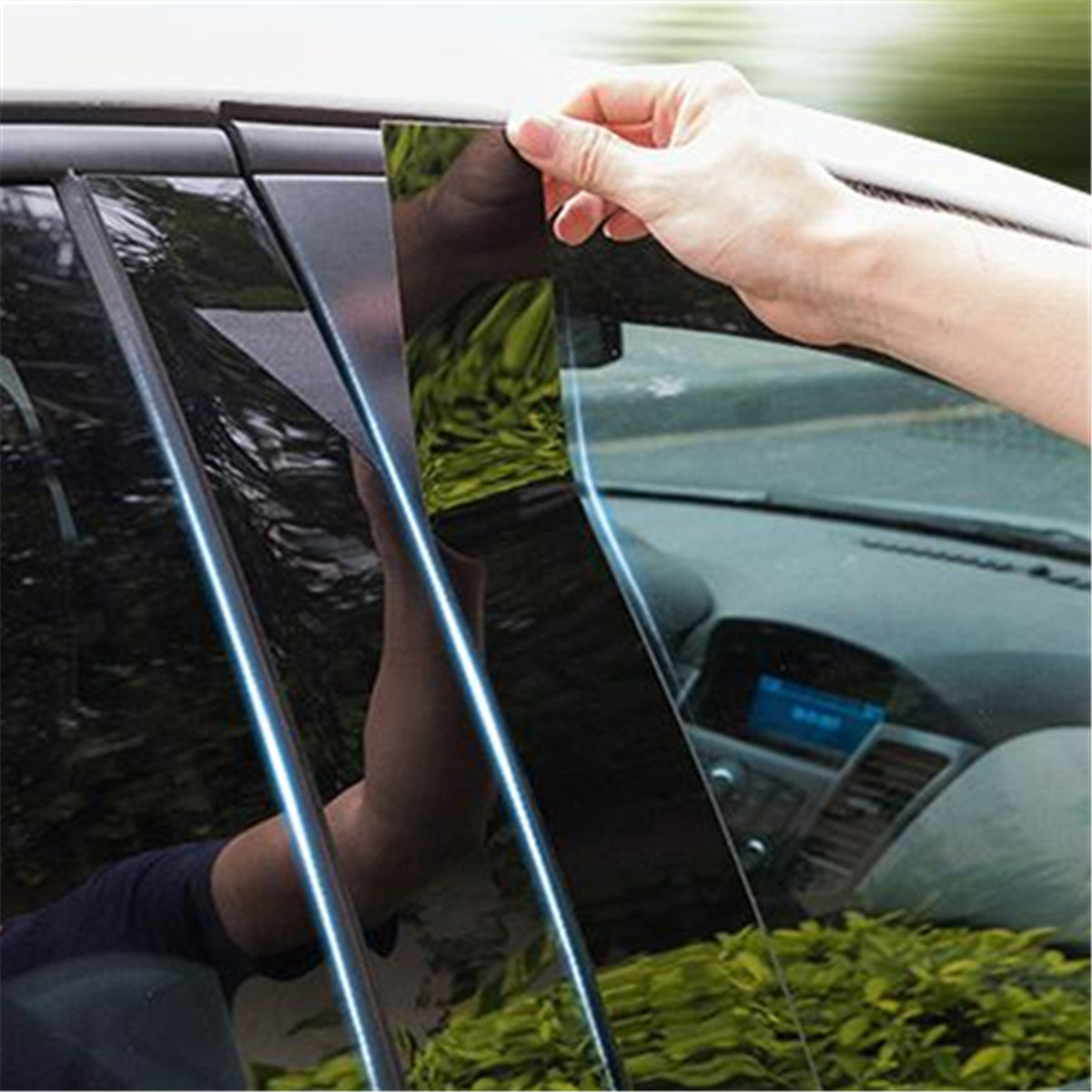 for Kia Carnival 2022-2024 Black Pillar Posts Moulding Door Trim Glossy Cover 6X
