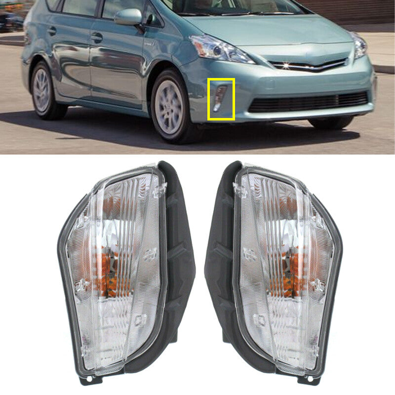 Pair Front Bumper turn Signal Light for Toyota Prius V 2012 2013 2014
