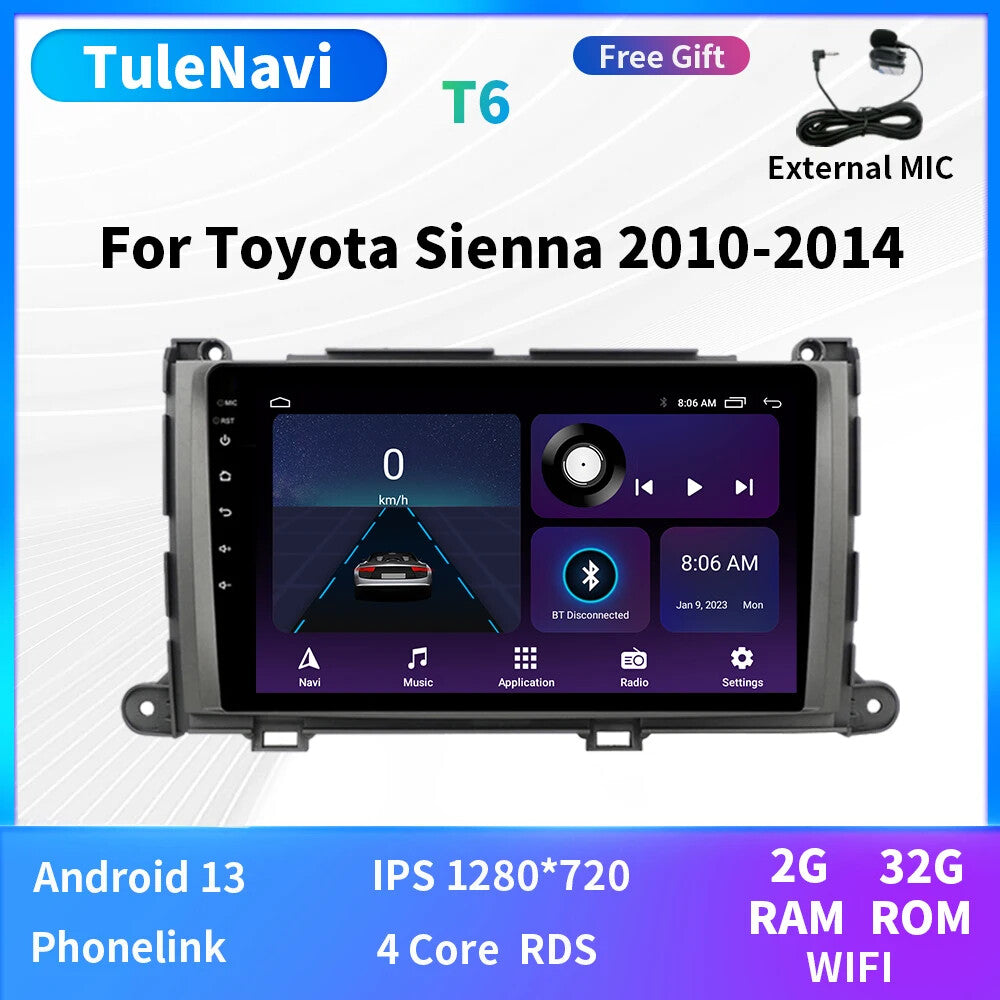 Car Radio for Toyota for Sienna XL30 2010-2014 CarPlay GPS Multimedia Player Screen