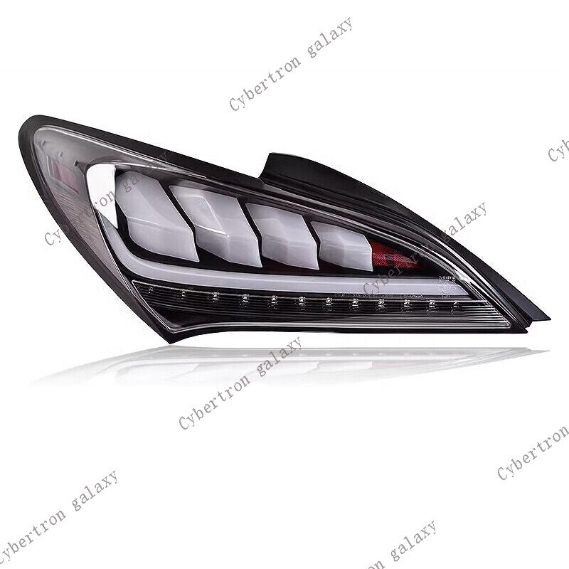 Pair For 2010-2016 for Hyundai for Genesis Coupe Shiny White Sequential LED Tail Lights