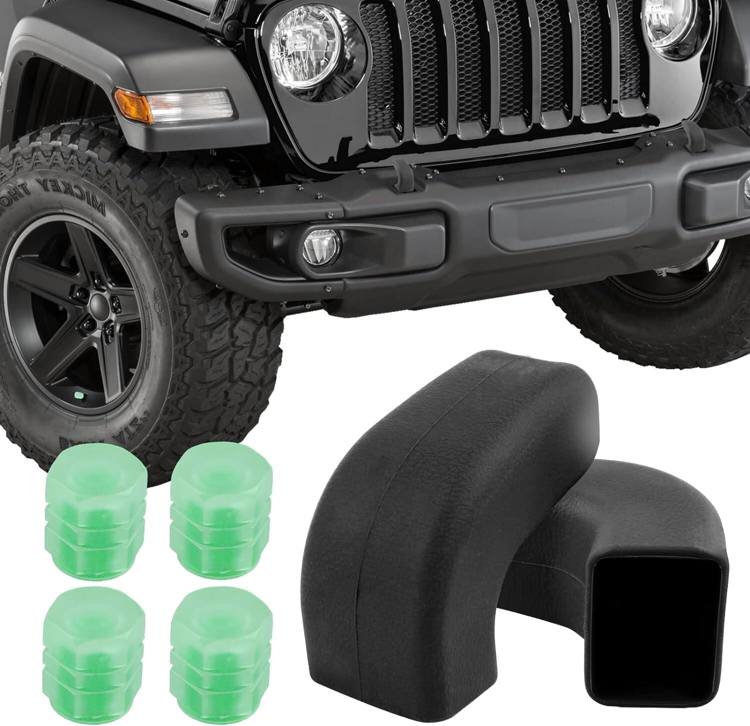 2xBumper Tow Hook Covers for Jeep for Wrangler JK,JL Gladiator TJ,Silicone Material