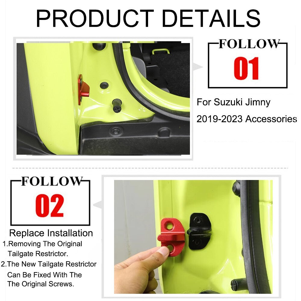 Red Tailgate Limiting Stopper Protection Cover Trim for Suzuki for Jimny 2019-2023