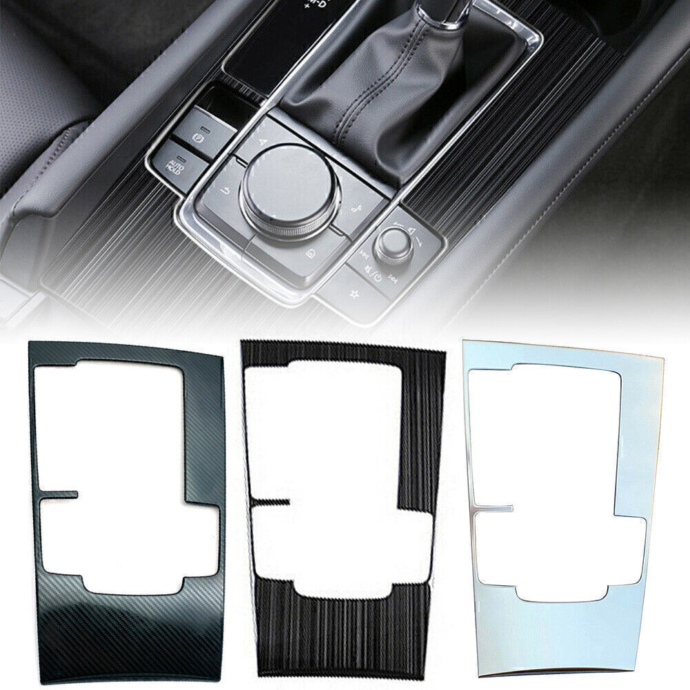 Stainless Steel Inner Gear Shift Box Panel Cover Trim Fit for Mazda 3 2019 20 Black