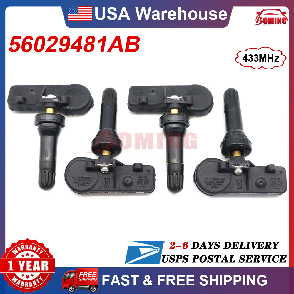 Set 4 Tire Pressure Sensor TPMS 56029481AB 433MHz for Jeep Grand Cherokee 08-10