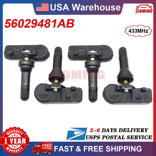 Set 4 Tire Pressure Sensor TPMS 56029481AB 433MHz for Jeep Grand Cherokee 08-10