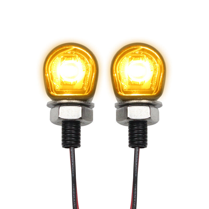 2XLED Universal Motorcycle Turn Signals Indicator Amber Blinker Light for Mini Lamp