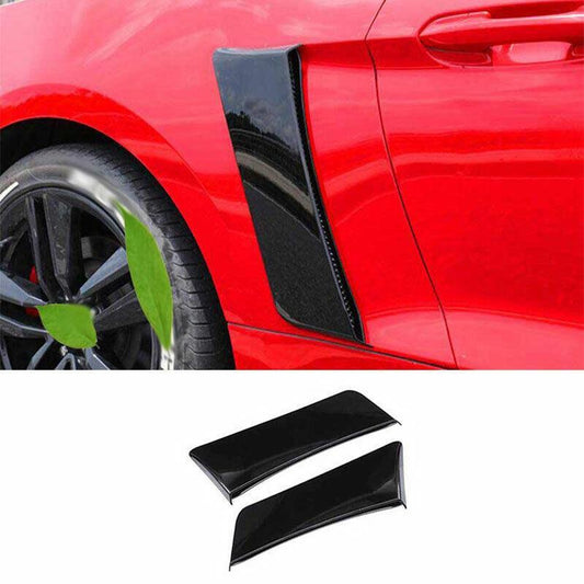 for Ford for Mustang 2015-2022 ST Gloss Black Rear Vent Fender Flank Cover Trim 2PCS