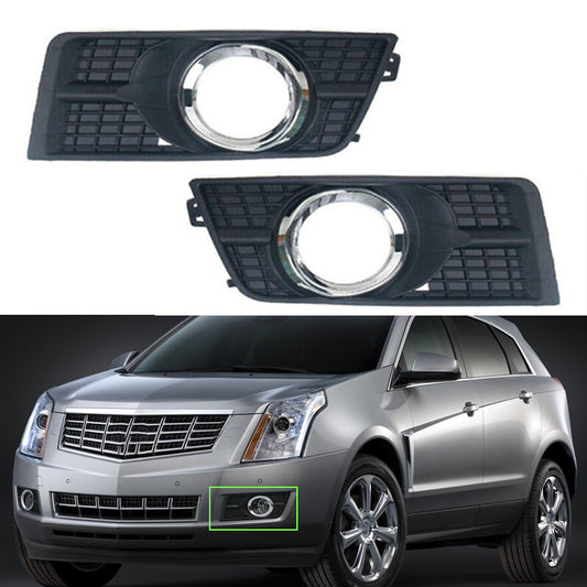 1 Pair For 2010-2016 for Cadillac SRX Front Bumper Frame Fog Lamp Grille Case Cover