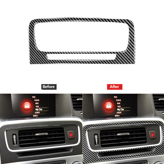 Carbon Fiber Center Air Vent Outlet Decorative Cover Trim for Volvo V60 2010-17