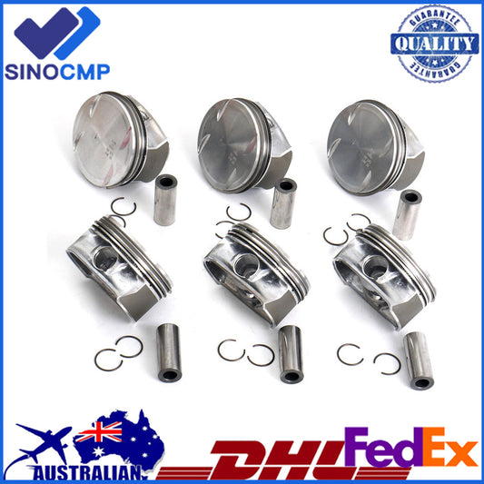 6Pcs Pistons  Rings Set STD for Mercedes-Benz CLK350 CLS350 C350 E350 M272 3.5L