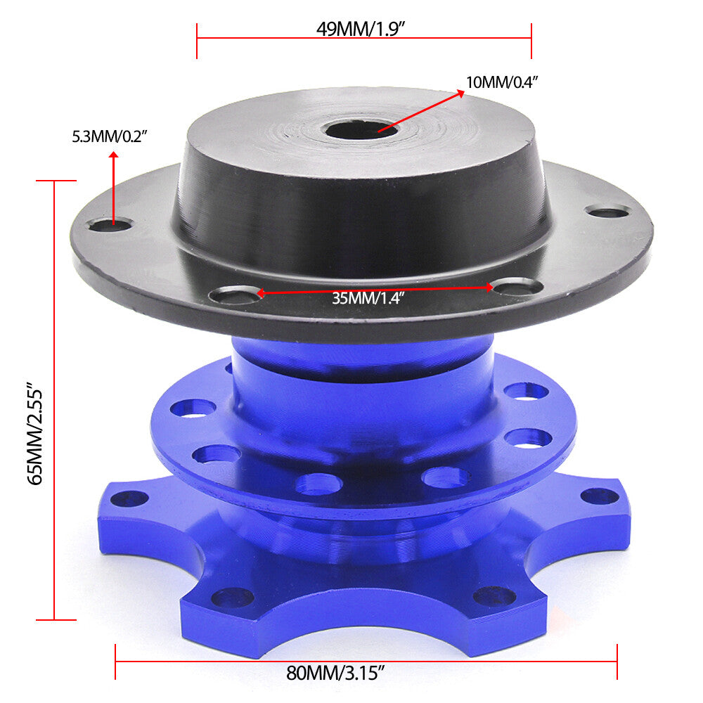 Sports Steering Wheel Quick Release Snap Off Boss Kit Hub Adapter Blue Universal
