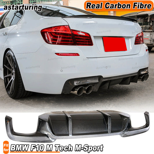 Real Carbon Fiber Rear Bumper Diffuser Lip for BMW F10 M Tech M-Sport 2011-2016
