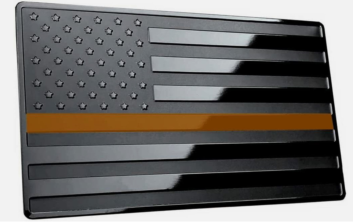 Car side fender rear trunk badge sticker American flag black and orange  for ford
