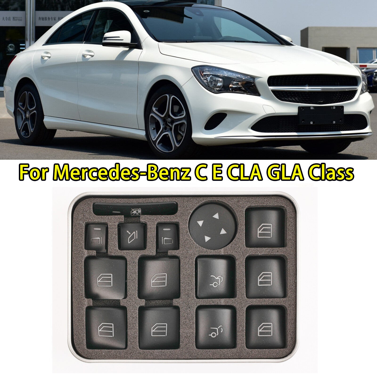 for Mercedes Benz CLA E C-Class Car Parts Window Switch Button Repair Stickers