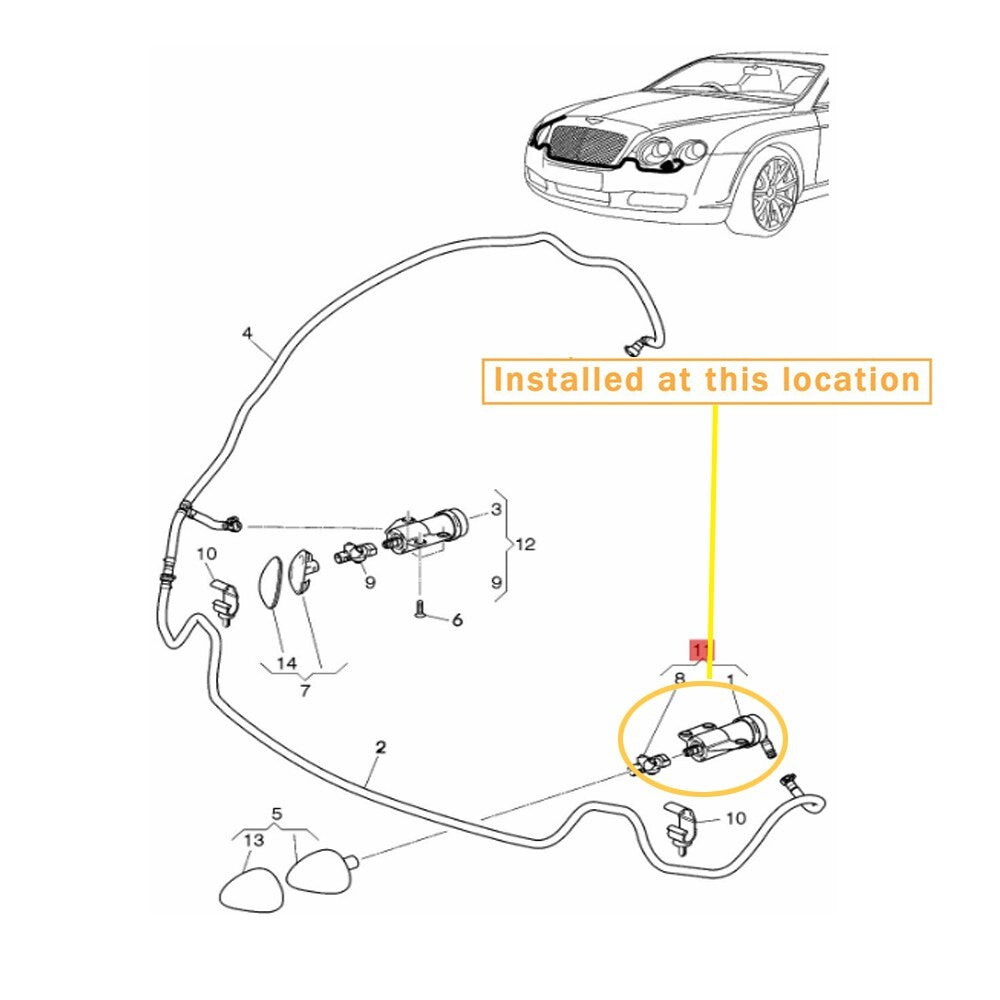 Suitable for BENTLEY Flying Spur Bumper Washing Machine Spray Bracket Left Equipment Manufacturer: 3W0955965
