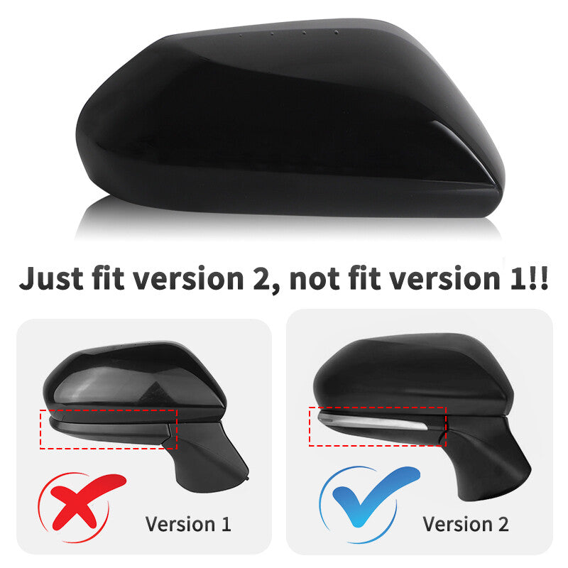 Passenger Right Side Door Wing Mirror Cover Cap Black for Toyota for CAMRY 2018-2023