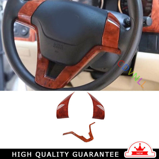 Steering Wheel Button Frame Trim 3 for Honda CRV CR-V 2007-2011 Red Wood Grain
