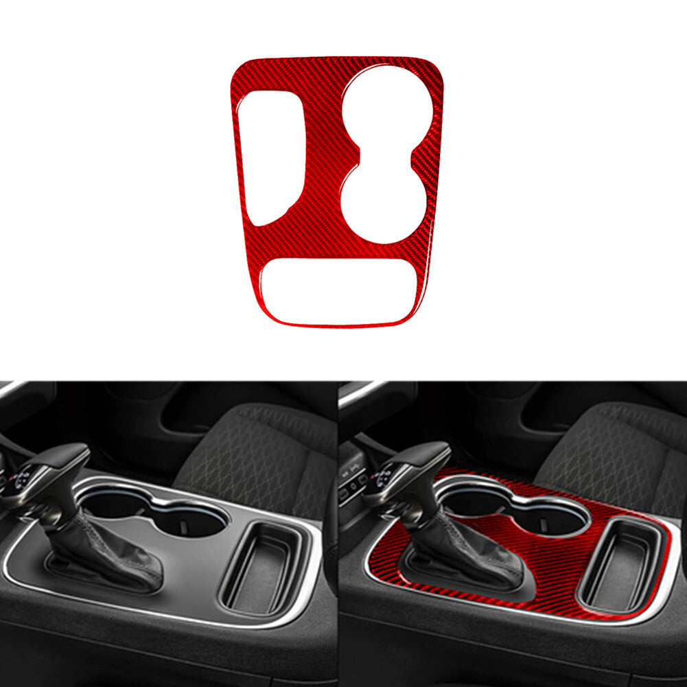 Red Carbon Fiber Central Watercup Frame Cover Trim for Dodge Durango 2014-2020 B